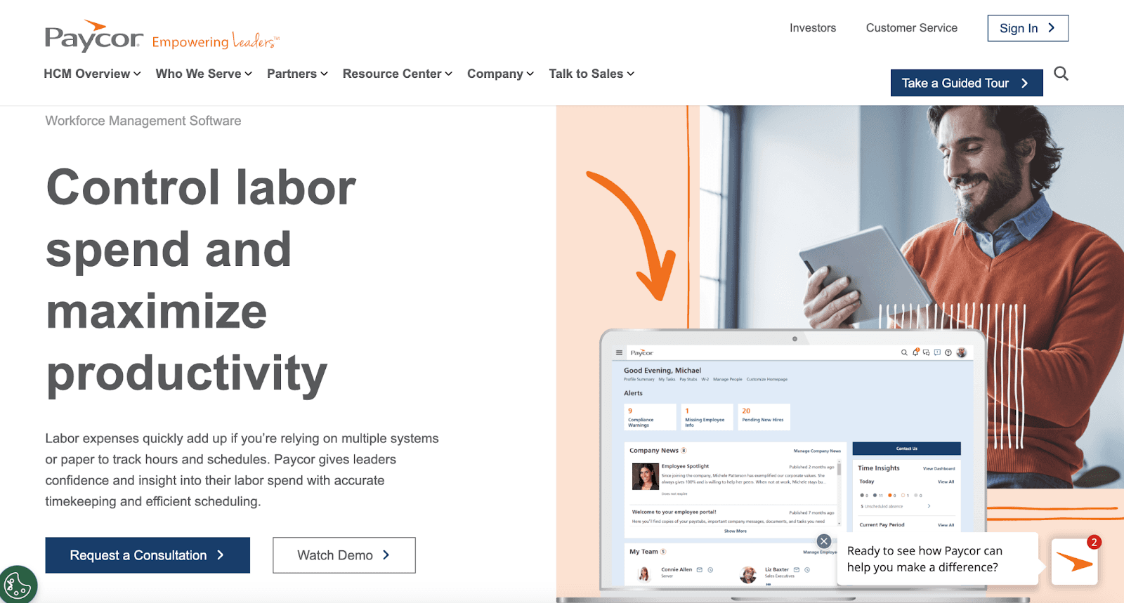 Paycor scheduling interface