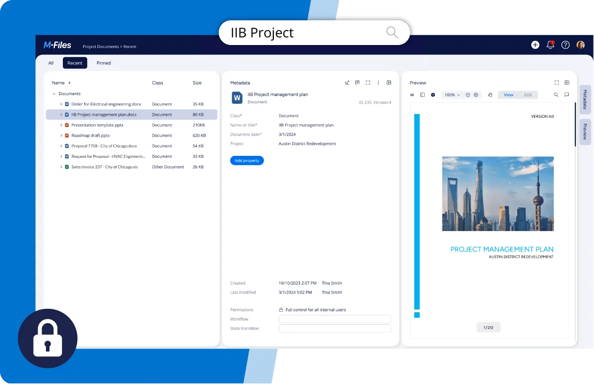 M-Files enterprise document management interface