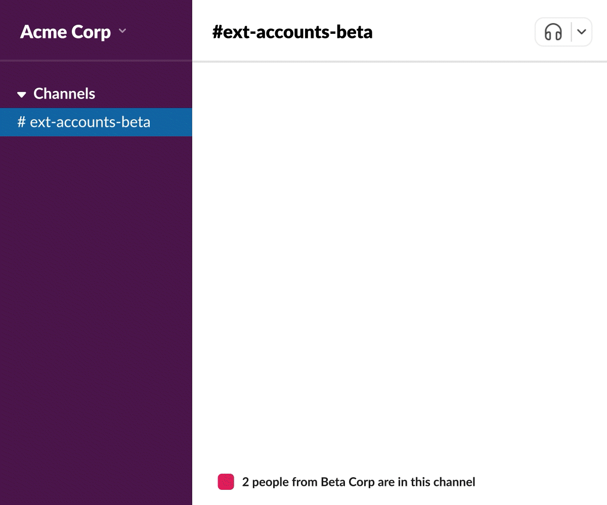 Slack’s channel’s customer support conversation with external partners.