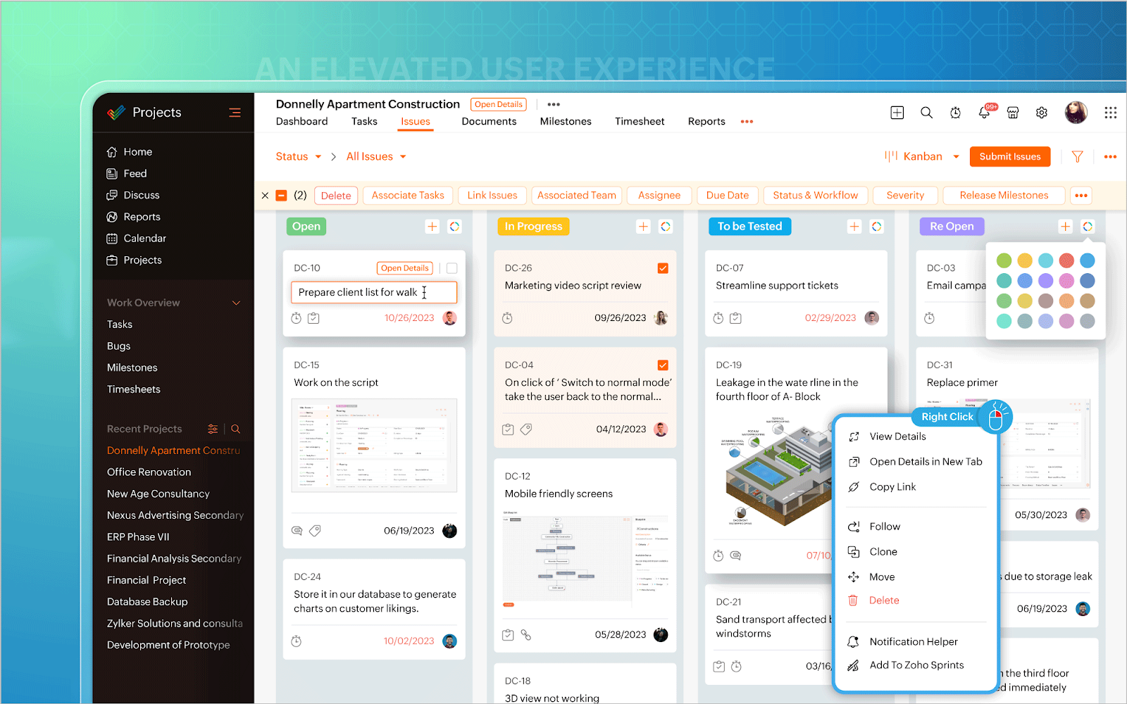 Zoho project managenet tool