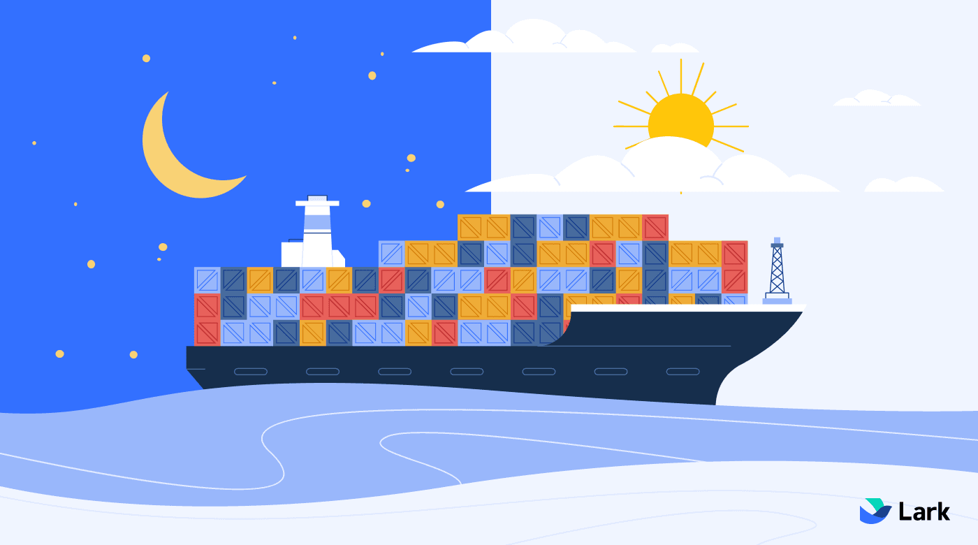 A busy shipping canal