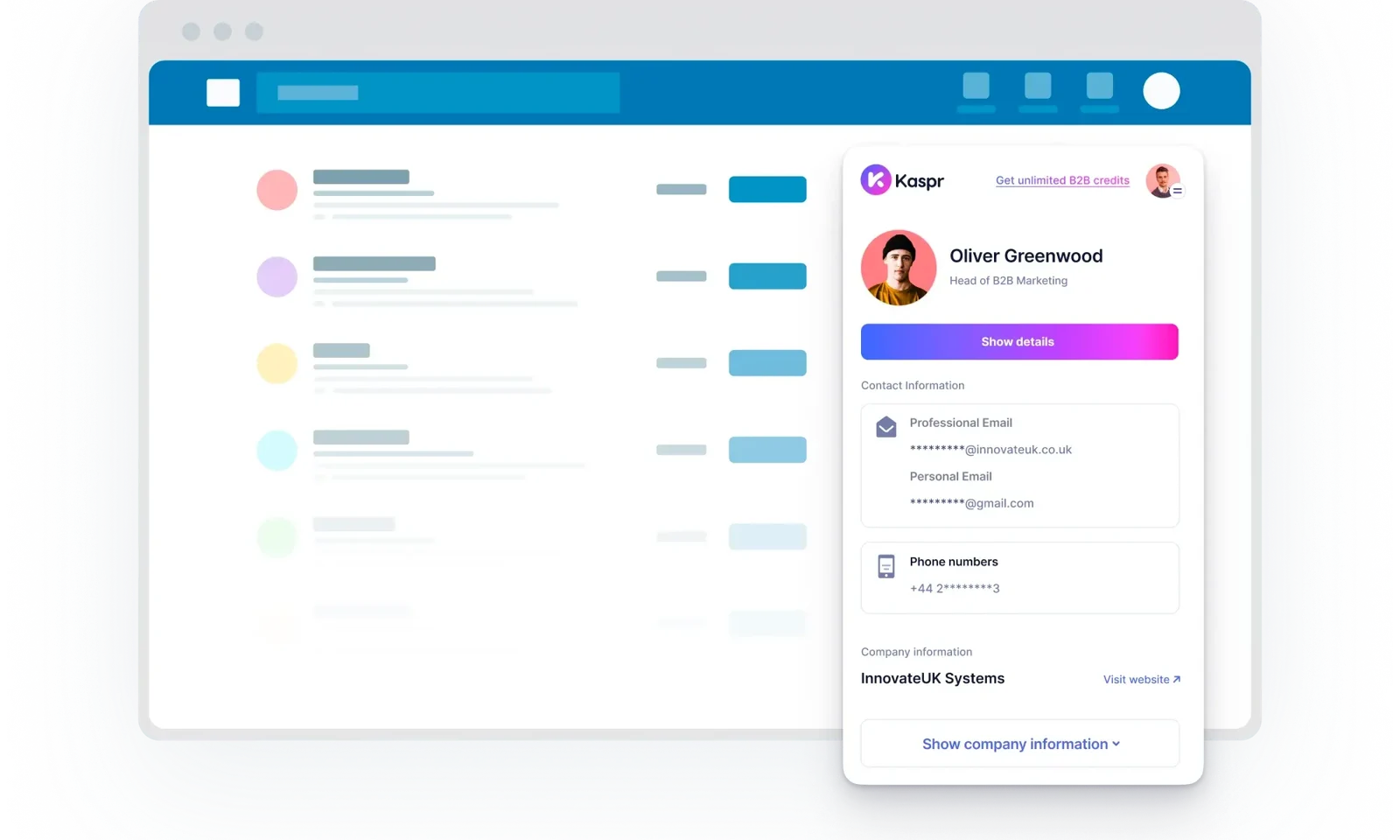 Kaspr: LinkedIn-based sales intelligence tool
