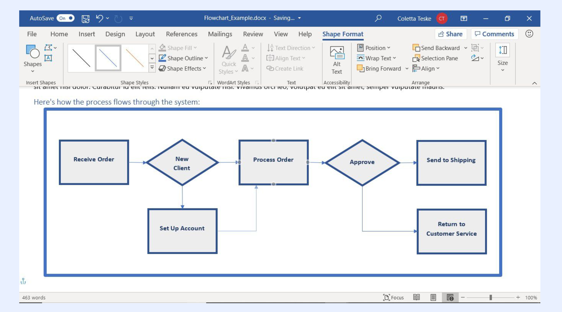 workflow diagrams in Word