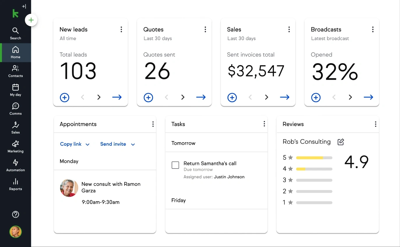 Keap CRM and sales & marketing automation software