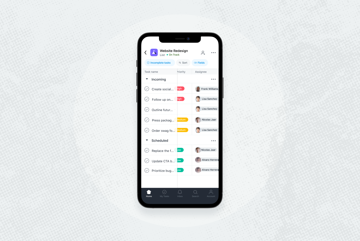 Asana mobile application