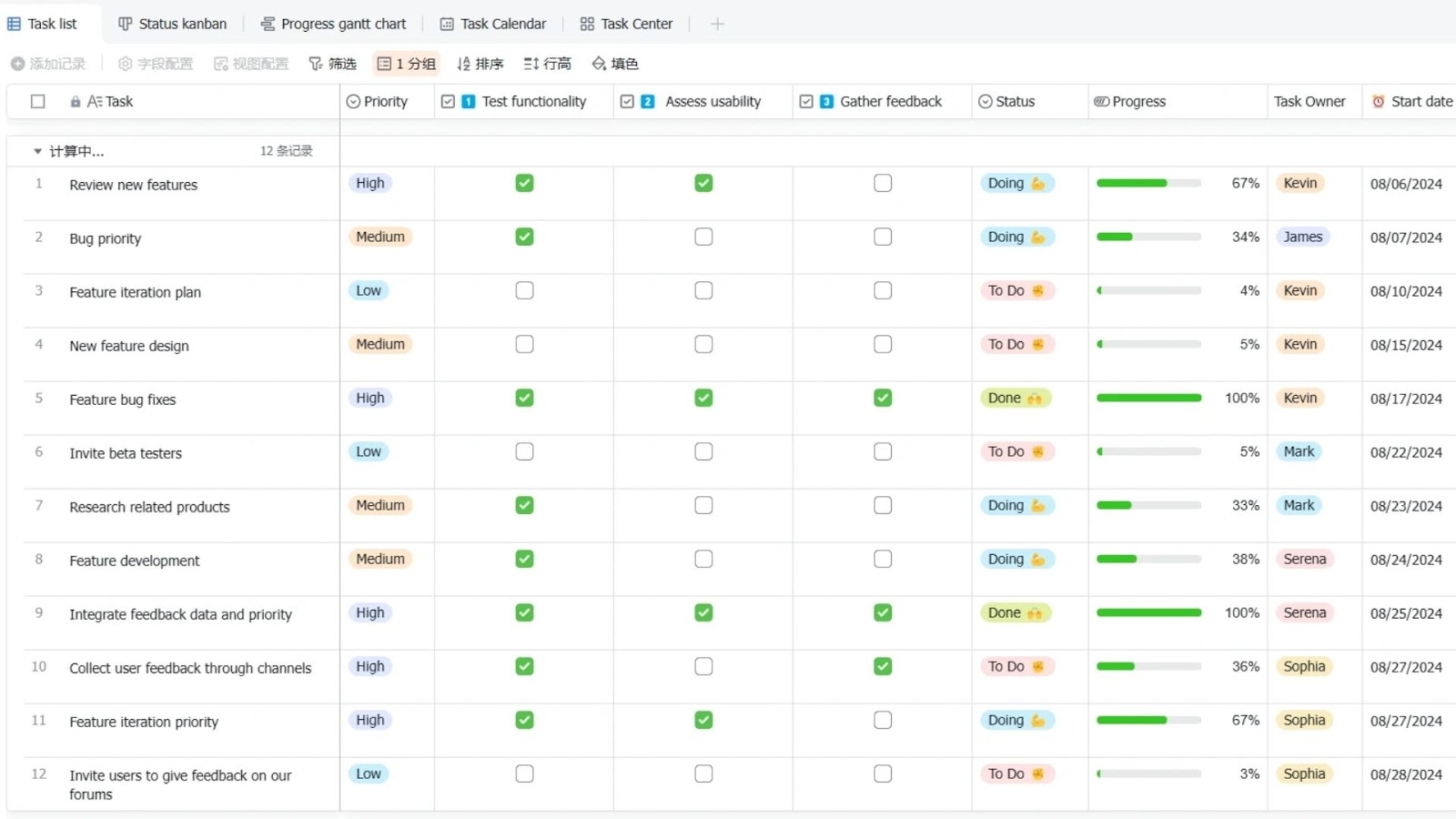 Lark Task Management template