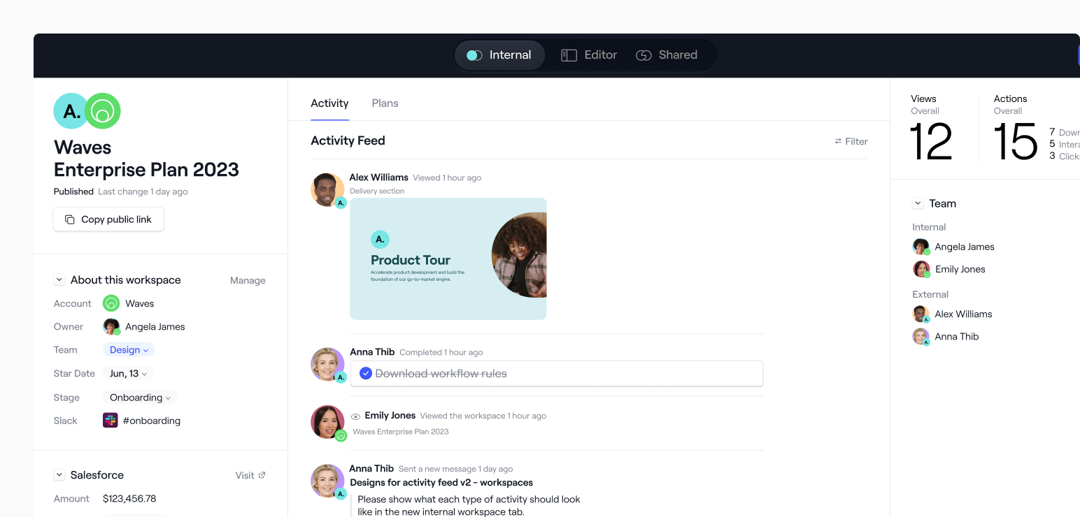 Dock sales enablement tools