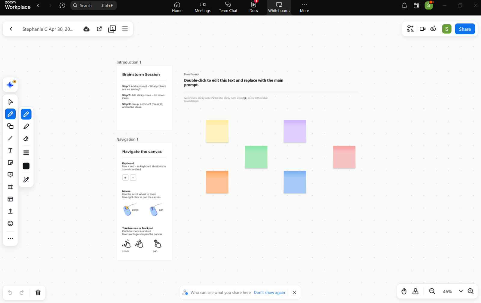 Zoom Whiteboard overview