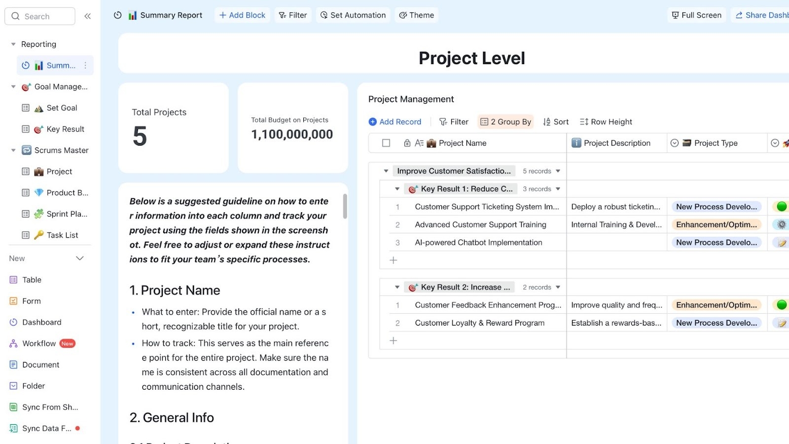 Lark Scrum Template