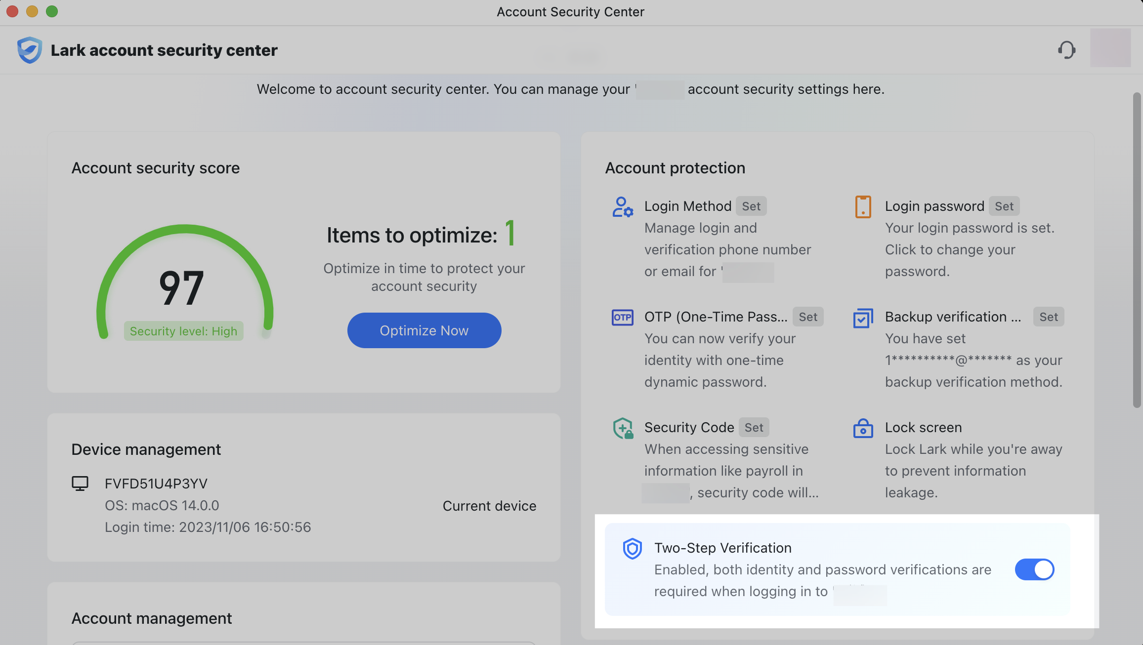 Use two-step verification
