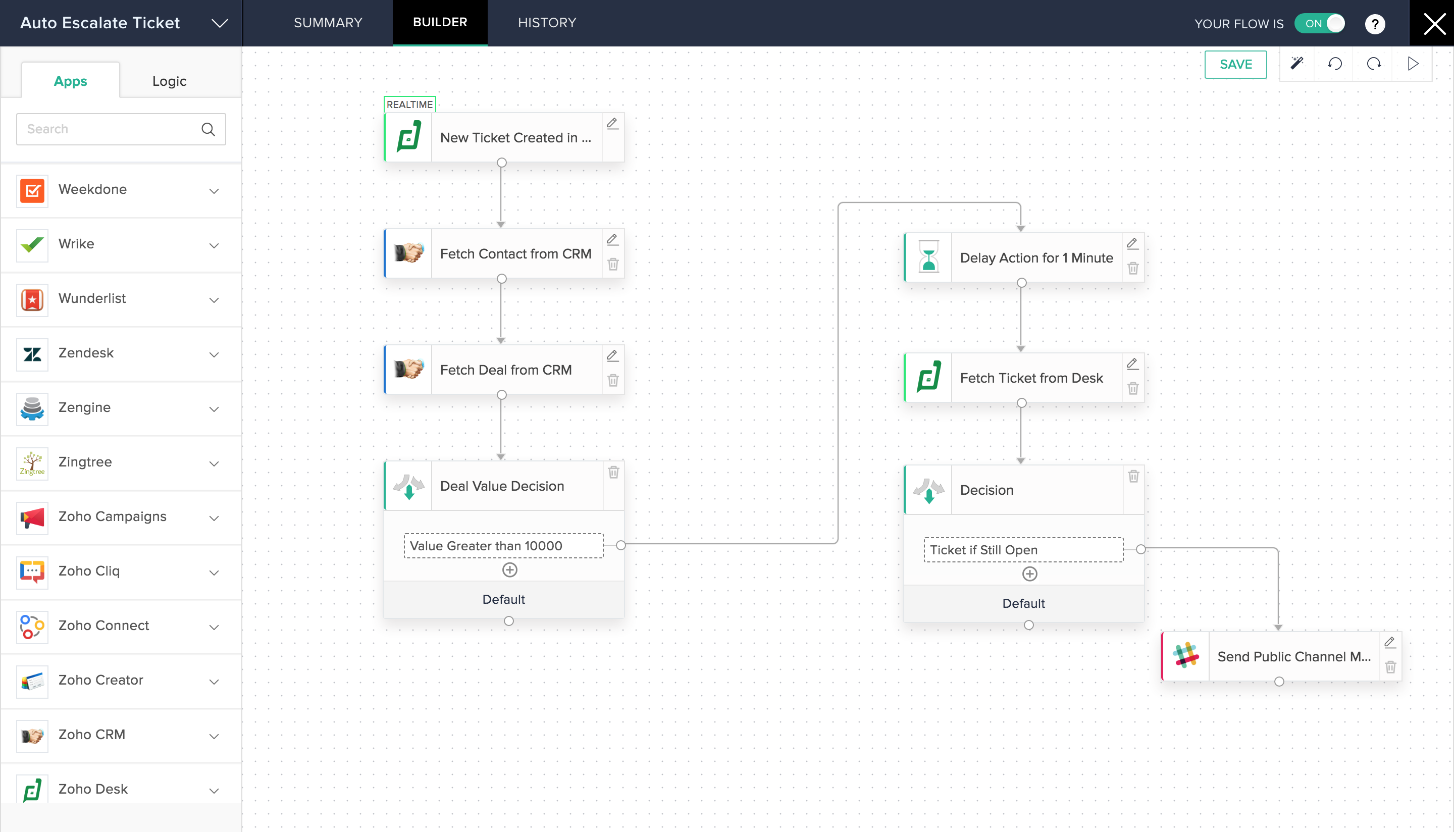 Zoho Flow is a cloud-based business workflow automation tool for app integration