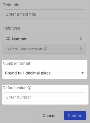 Use number fields in Base