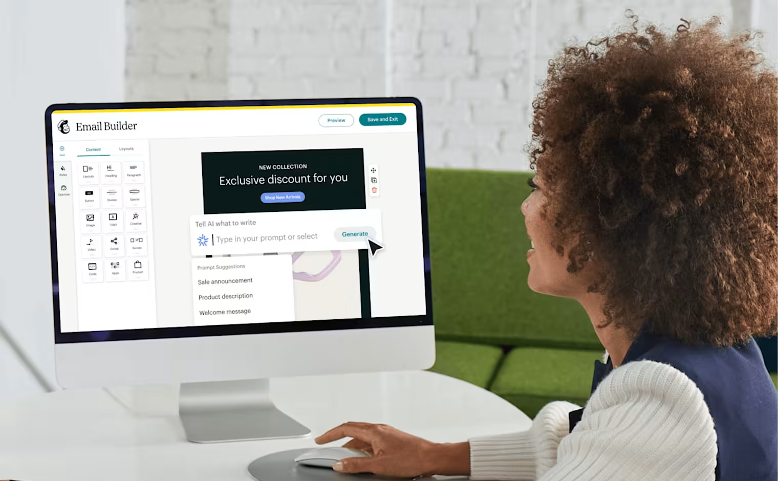 Interface of Mailchimp, a major email marketing tool