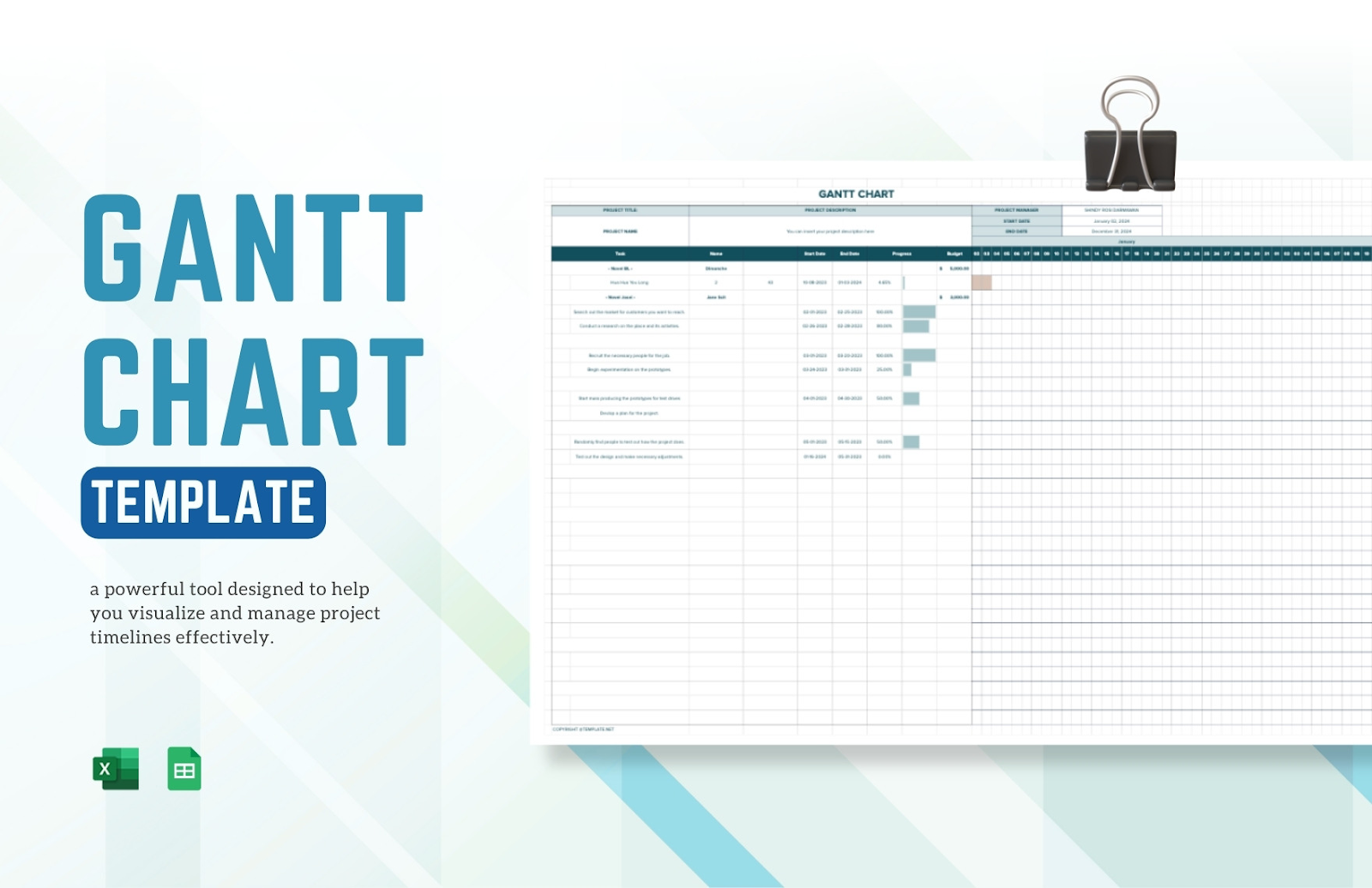 Gantt Chart Template by Template.net