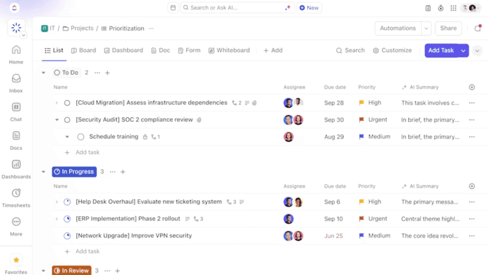 ClickUp IT automation