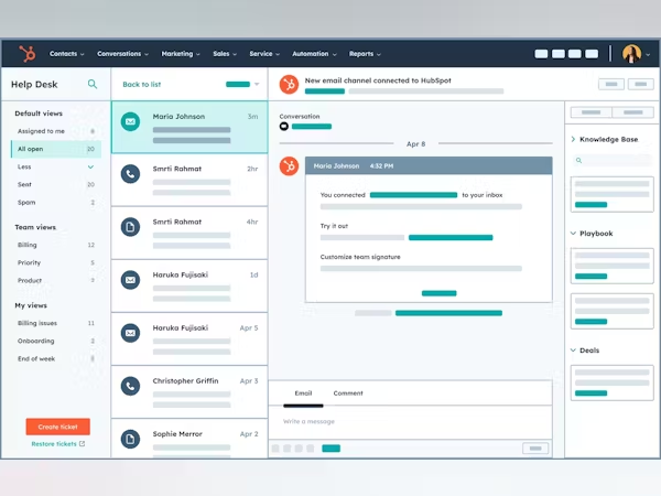 HubSpot's leads dashboard overview