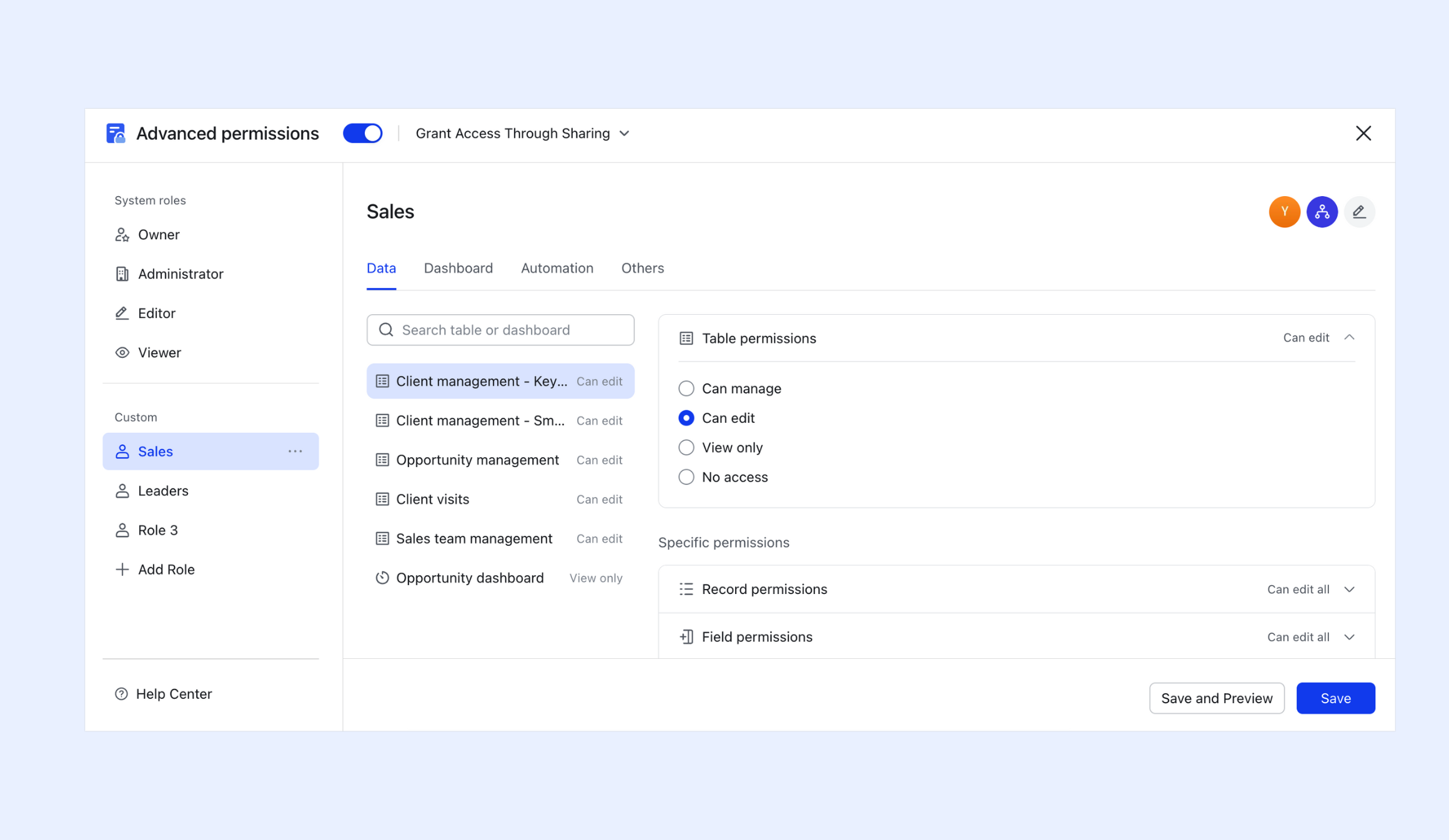Lark allows advanced permissions for granular control