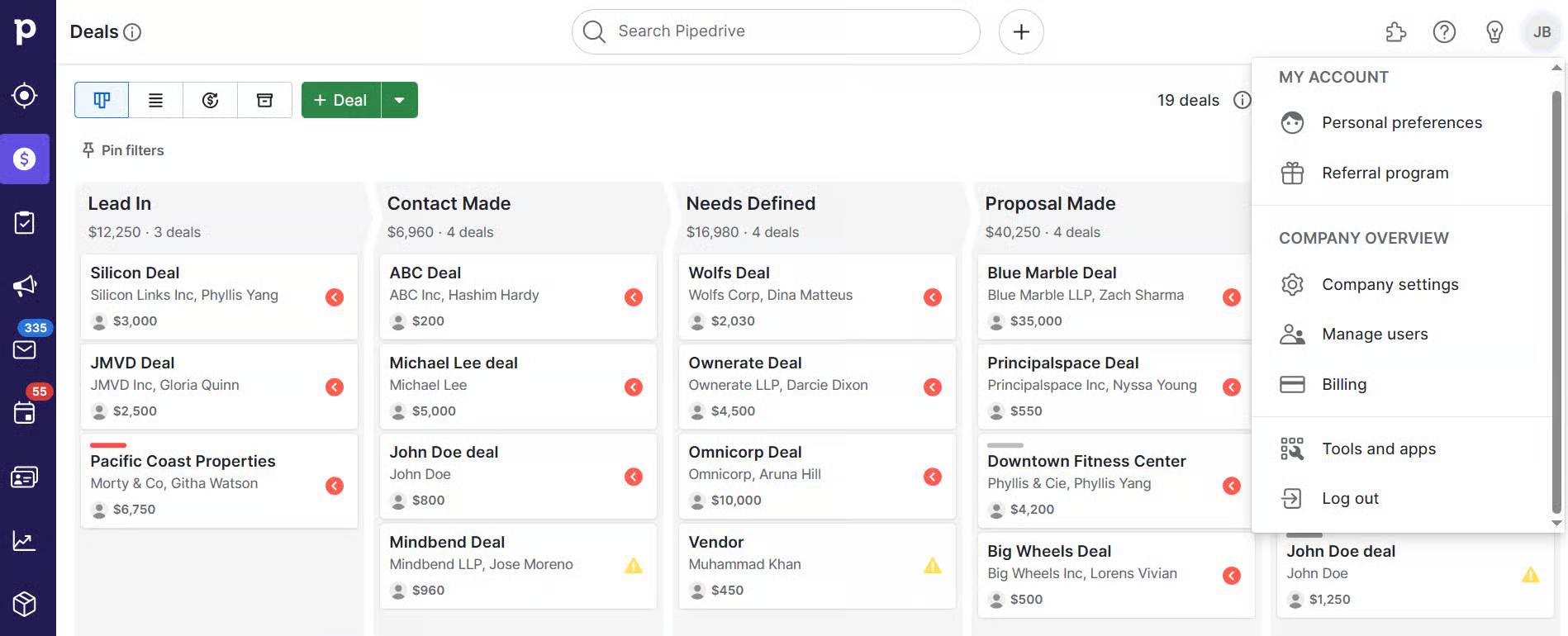 Pipedrive sales CRM