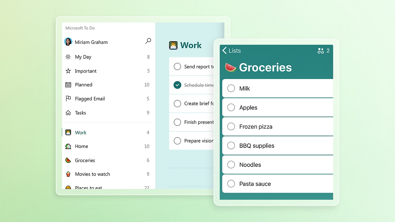 Microsoft To Do for daily task tracking