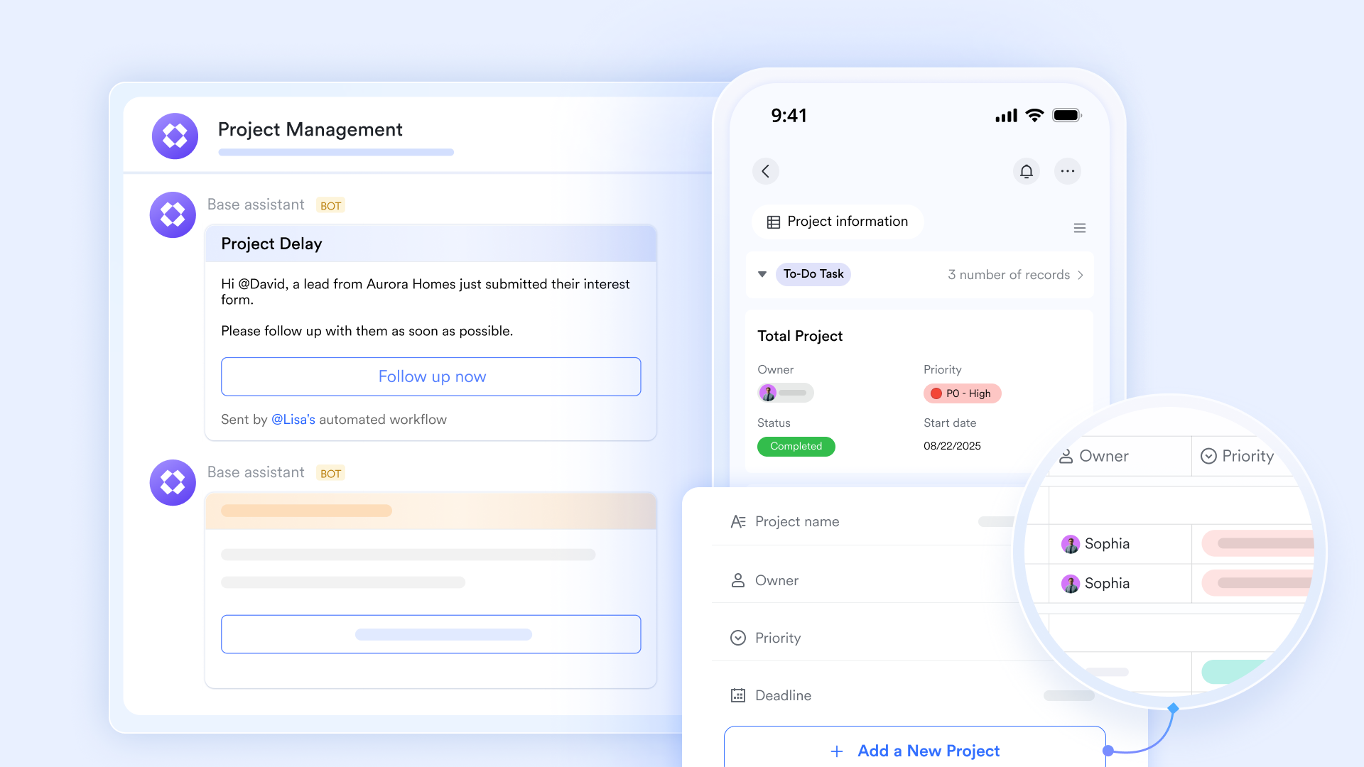 Lark Base tracks requests via flexible records