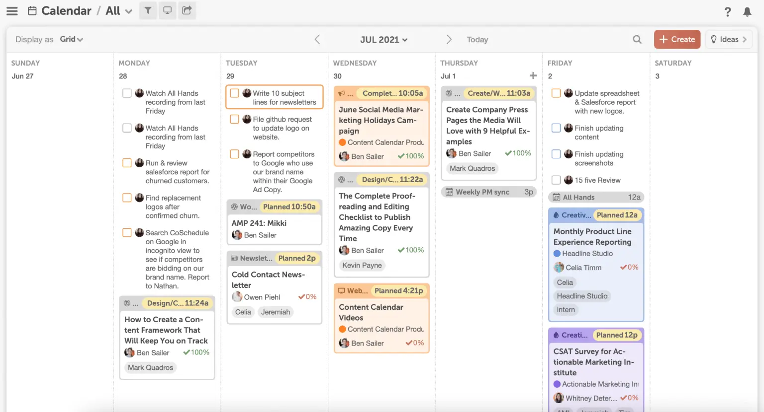 CoSchedule: Content marketing management tool