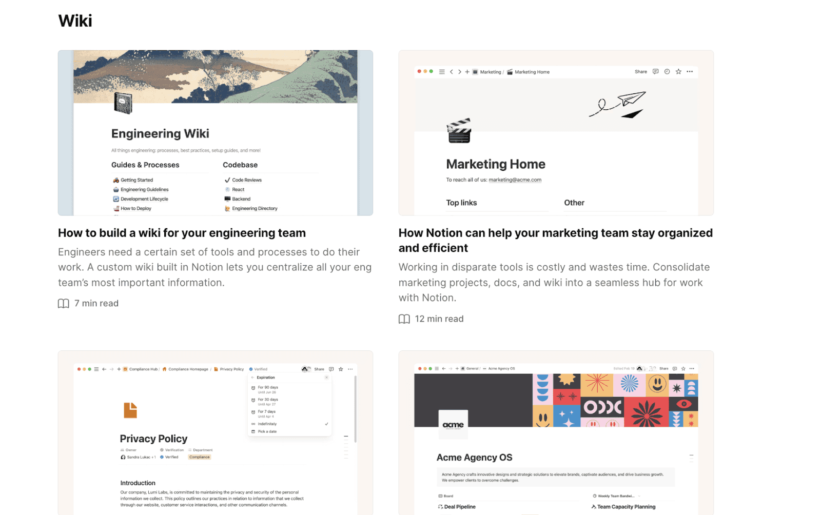 notion wiki center