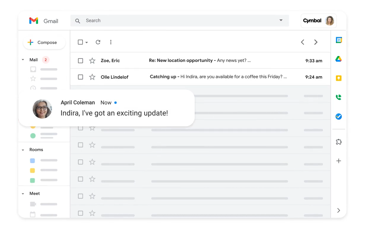 An image of Gmail, part of the Google Workspace suite