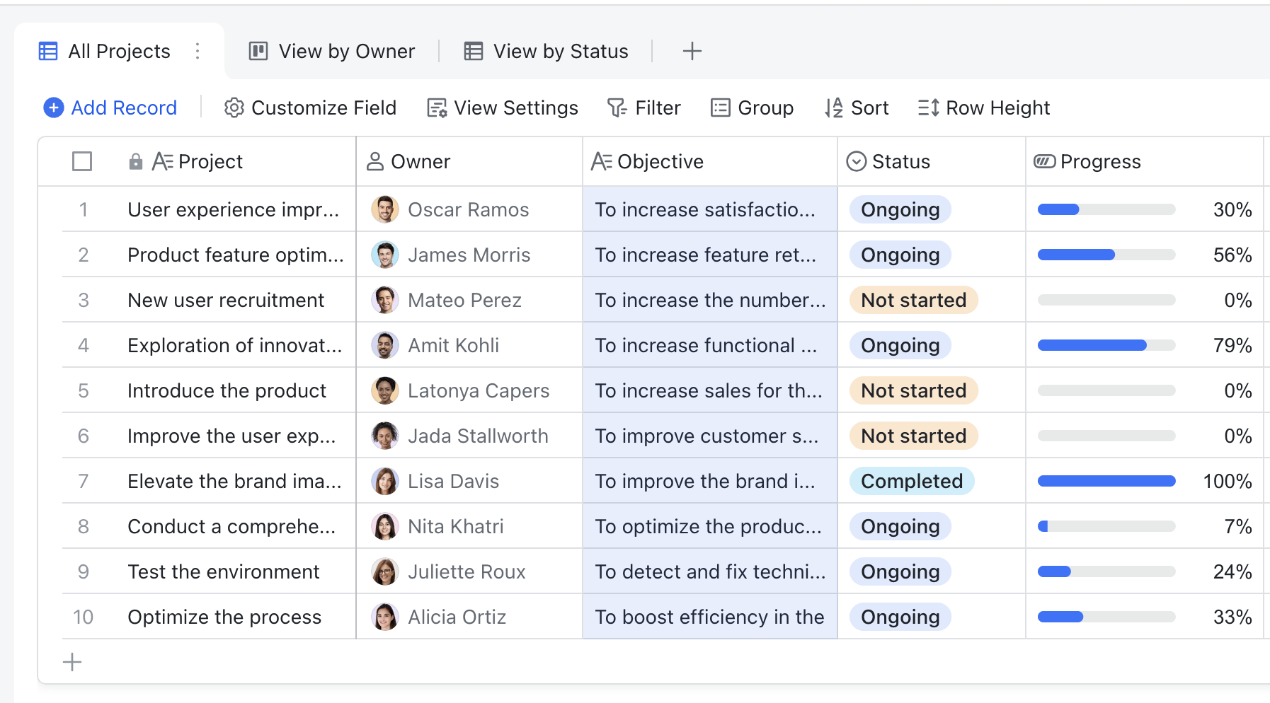 Track customer relationships and needs in Lark Base