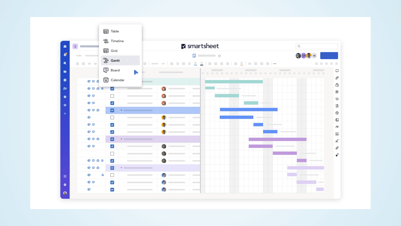Smartsheet’s spreadsheet interfaces