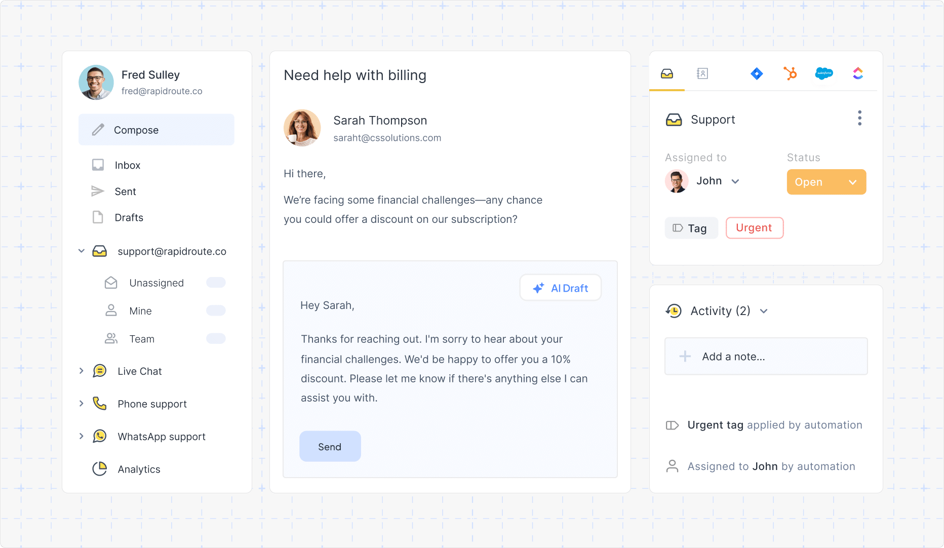 Hiver shared inbox for Gmail users
