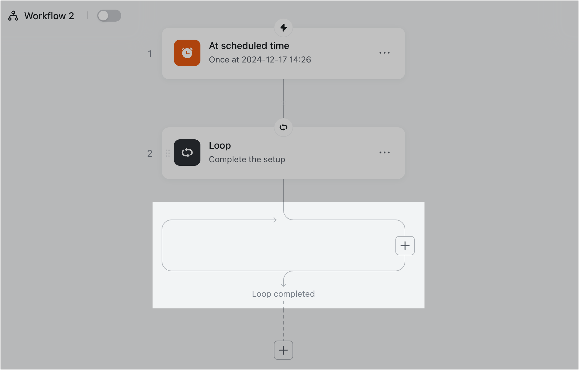 Use the Loop node in Workflow