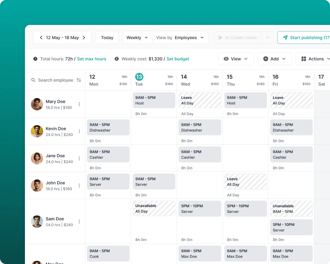 Scheduler for startups and freelancers