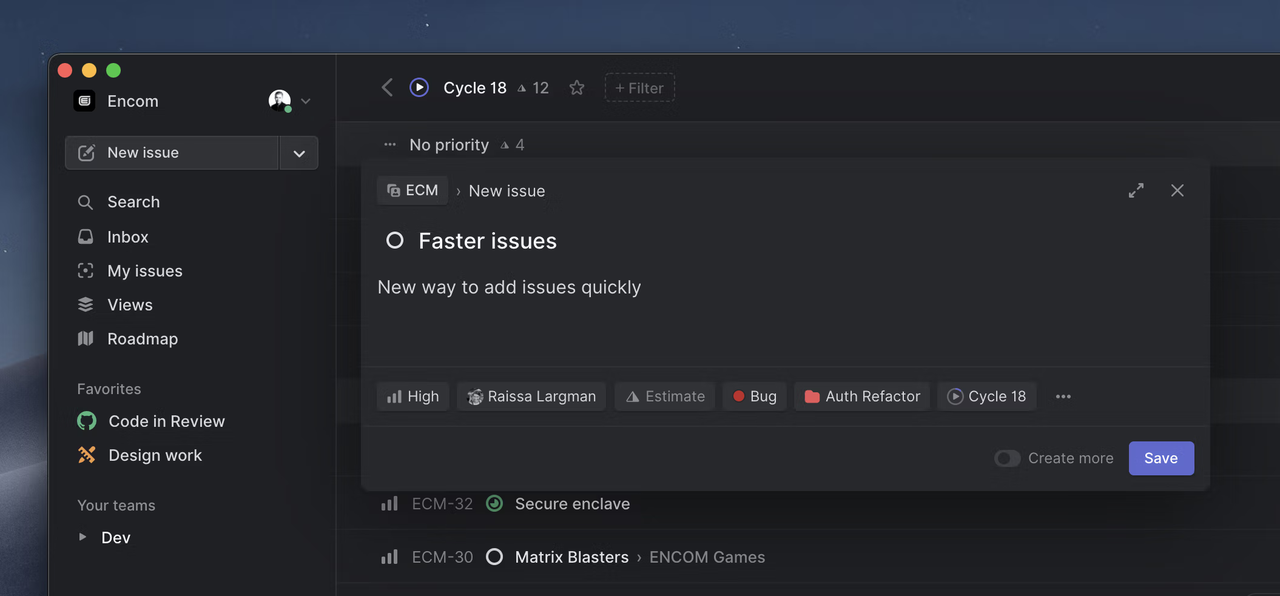 Linear is for fast, developer-friendly defect resolution cycles