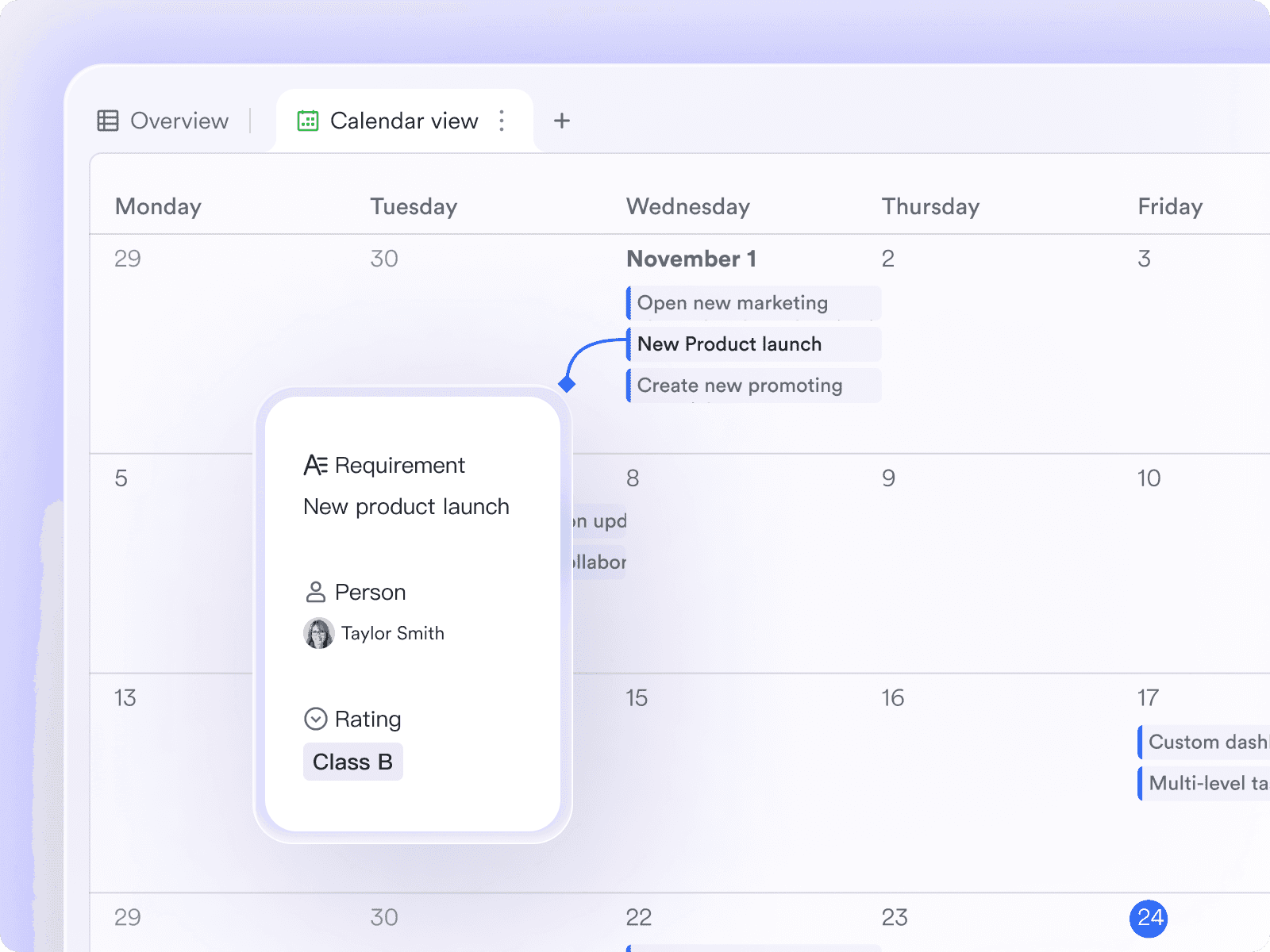 Calendar view in Lark
