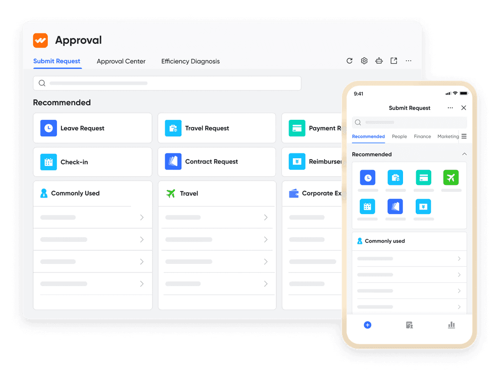 The interface of Lark Approval