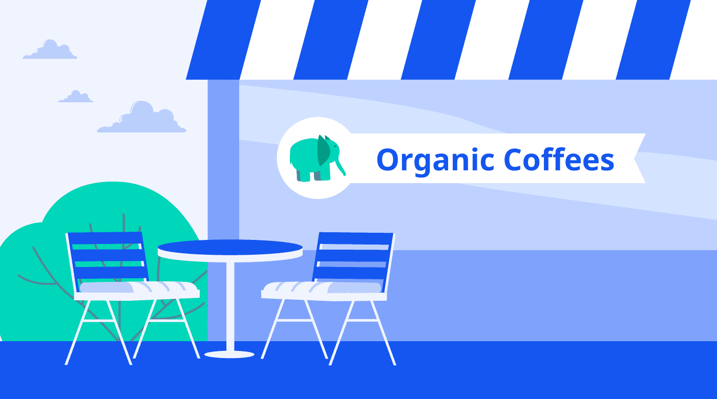 An imaginary cafe scene