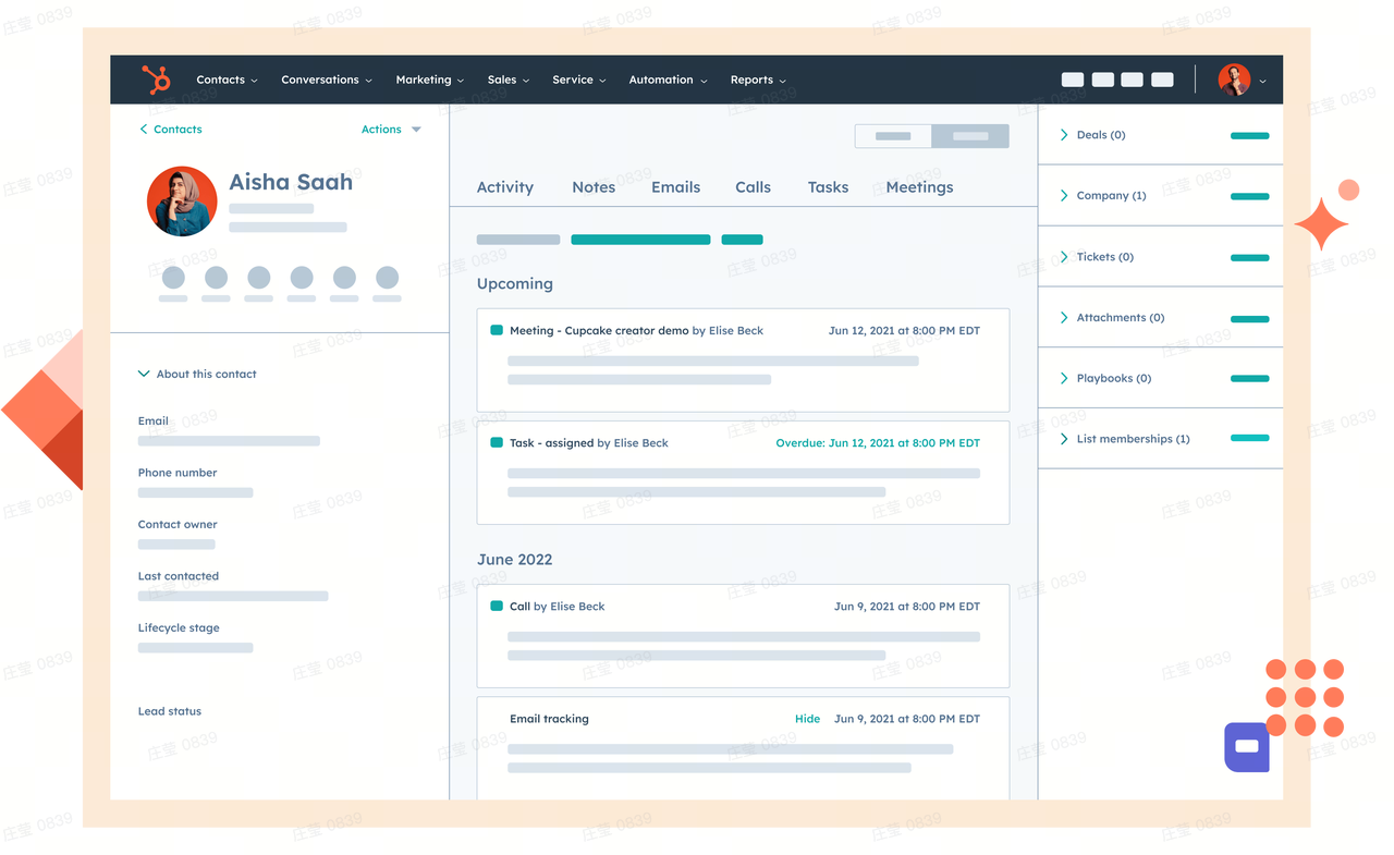 HubSpot Sales lead generation dashboard