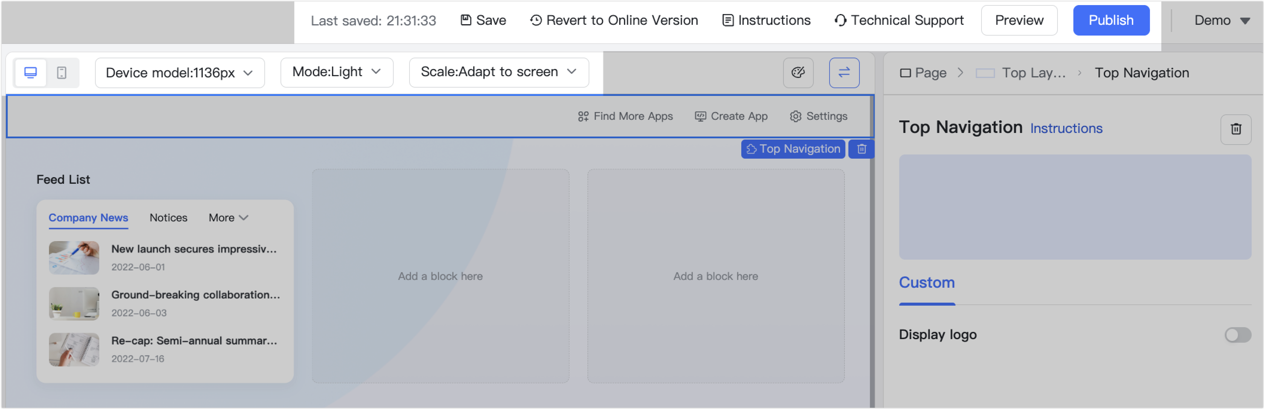 Edit a custom workplace with Workplace Builder