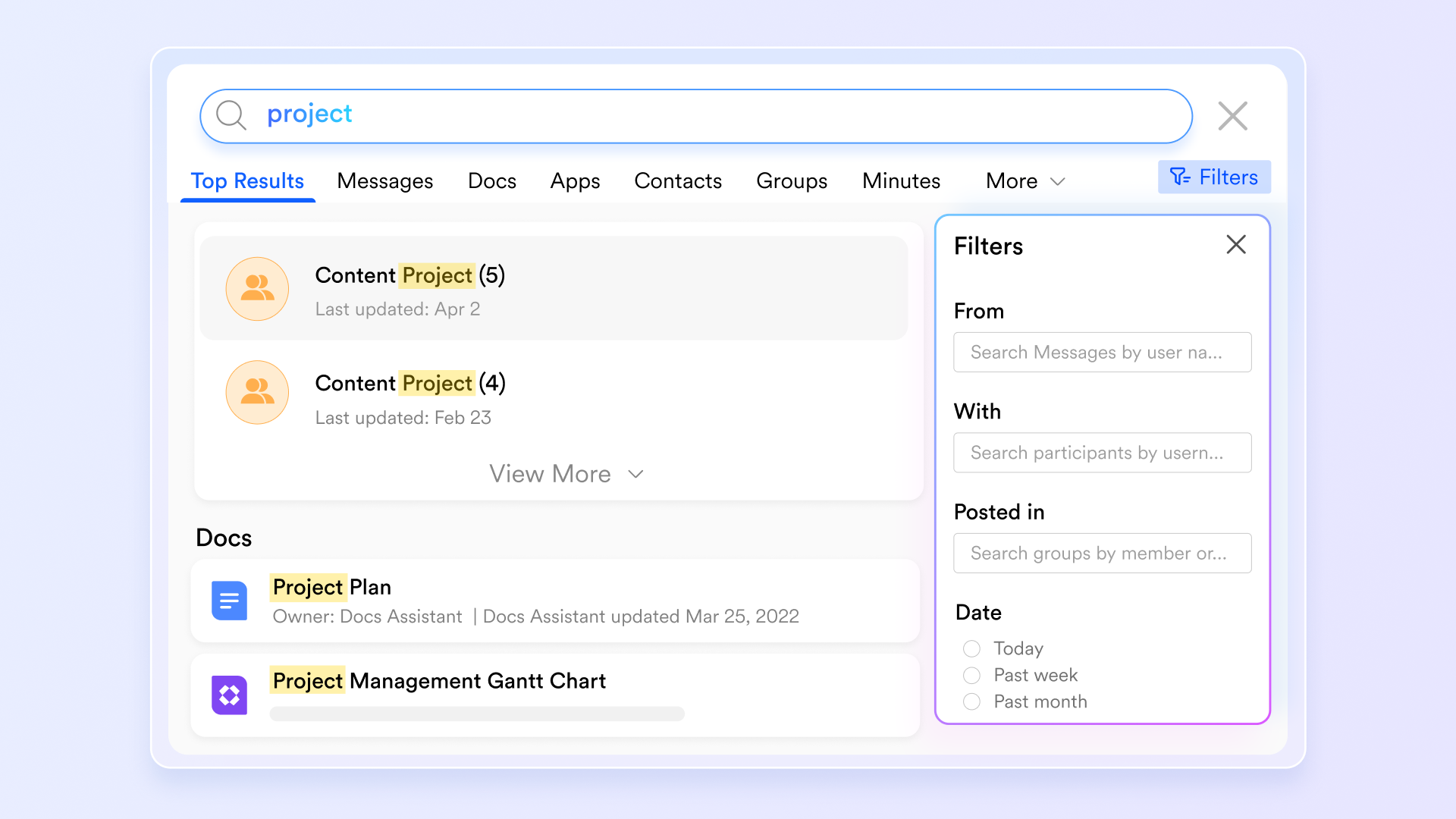 Lark intelligent search function