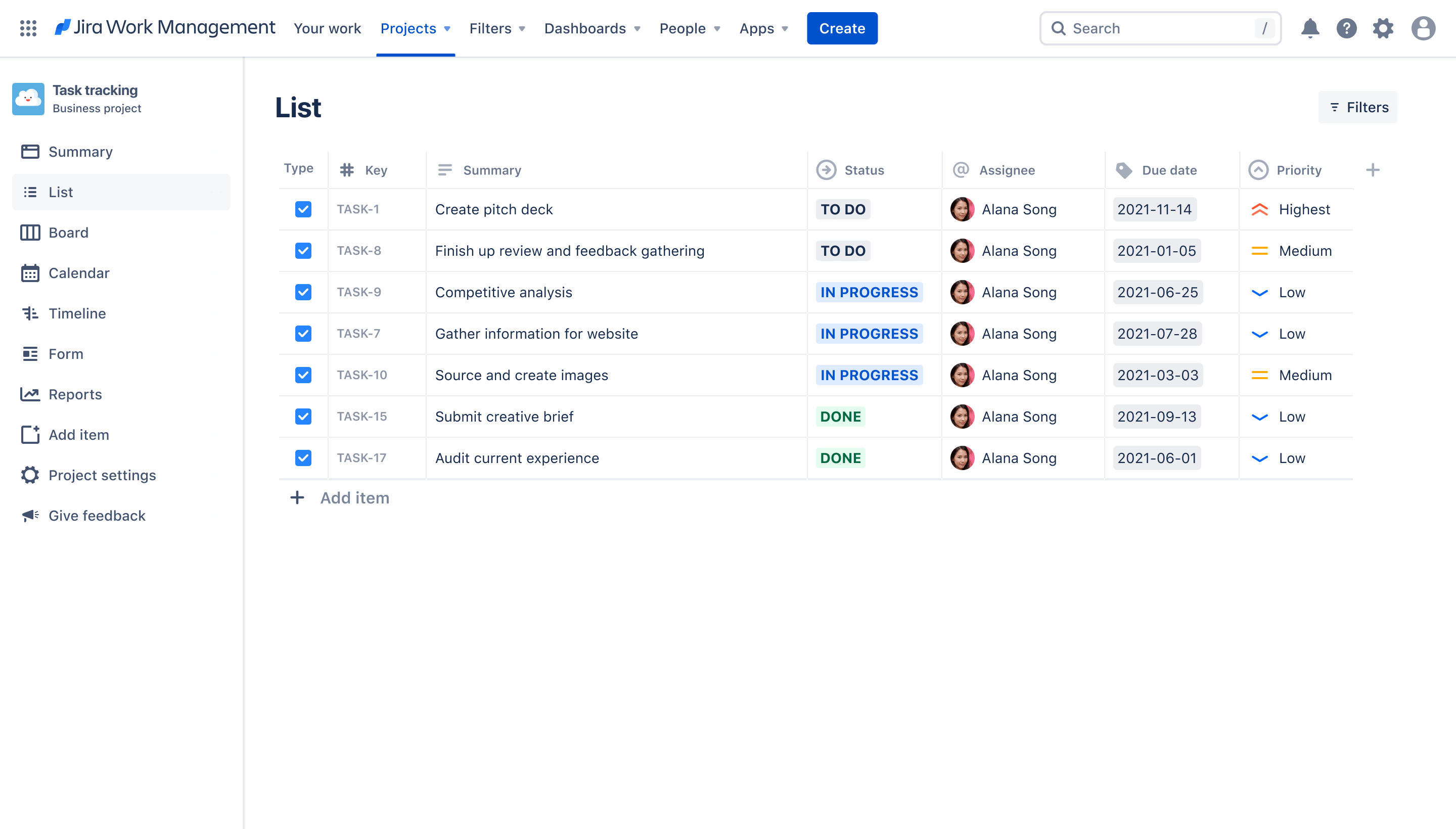 Jira task management