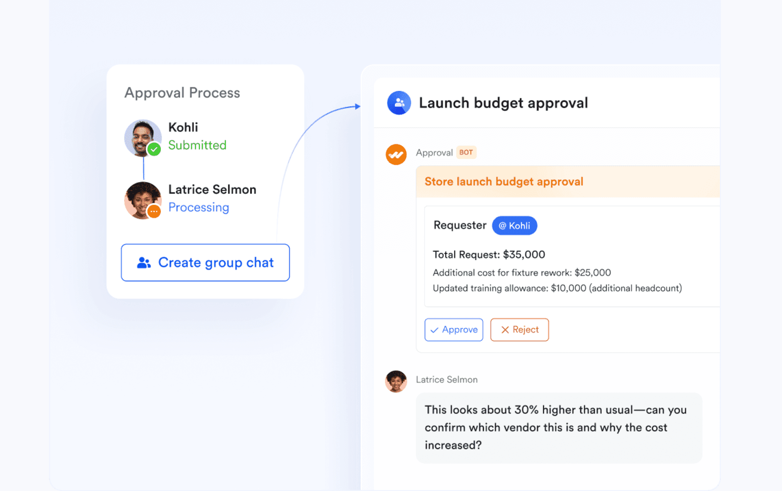 Built-in approvals in Lark