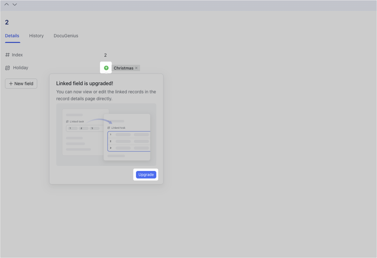 View and modify linked data from the record details page