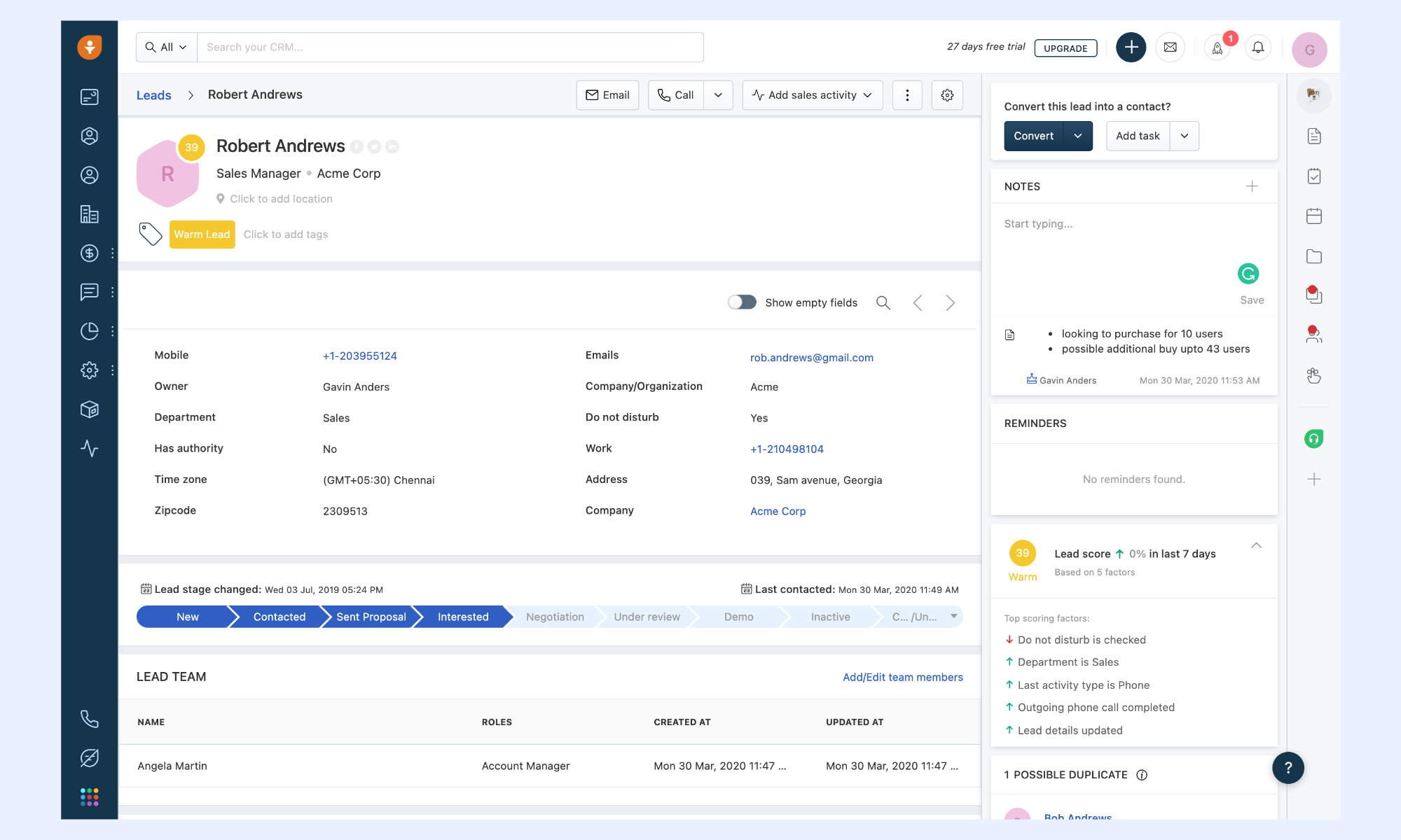Freshsales: CRM with AI-driven sales automation features