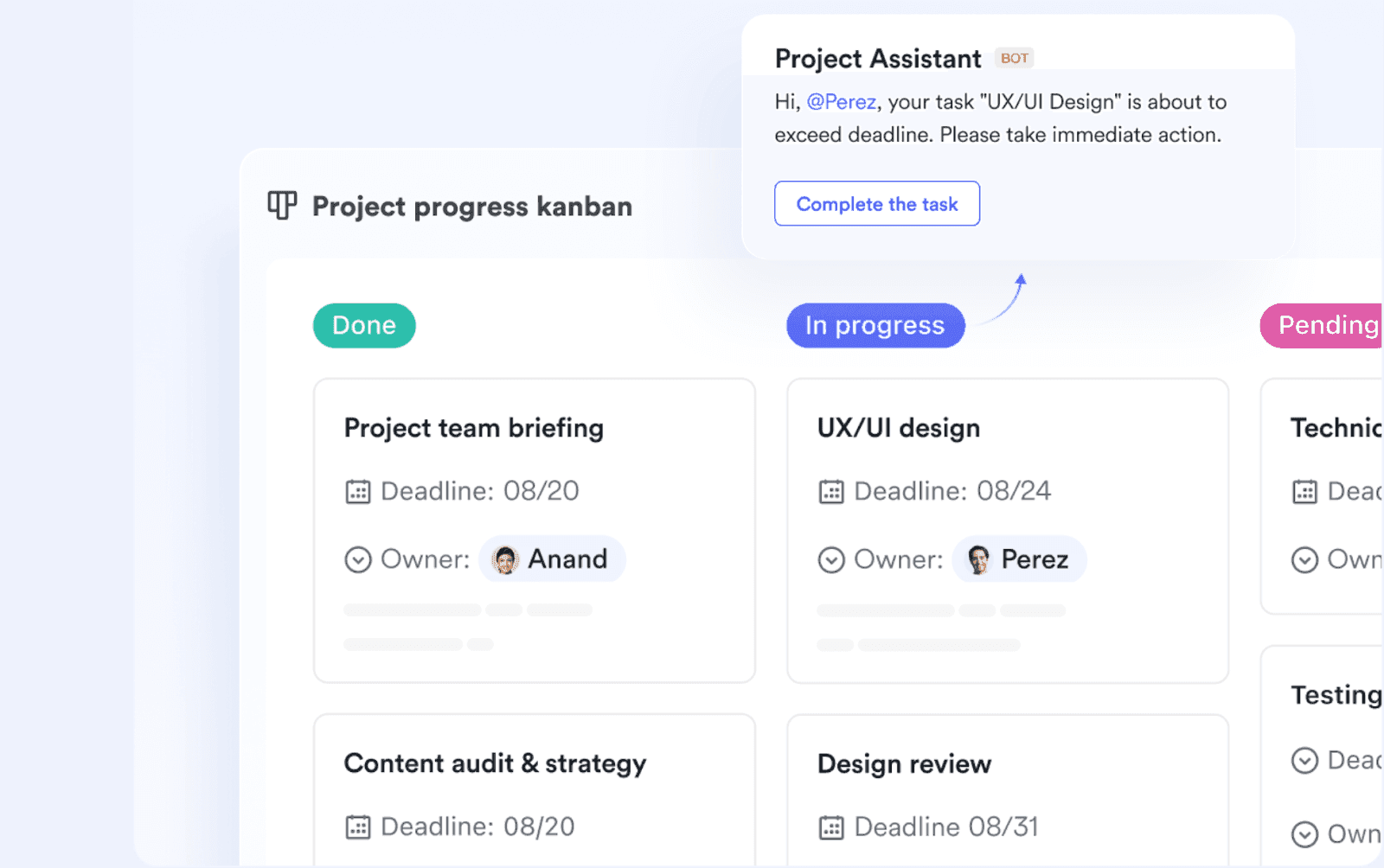 project planning in Lark