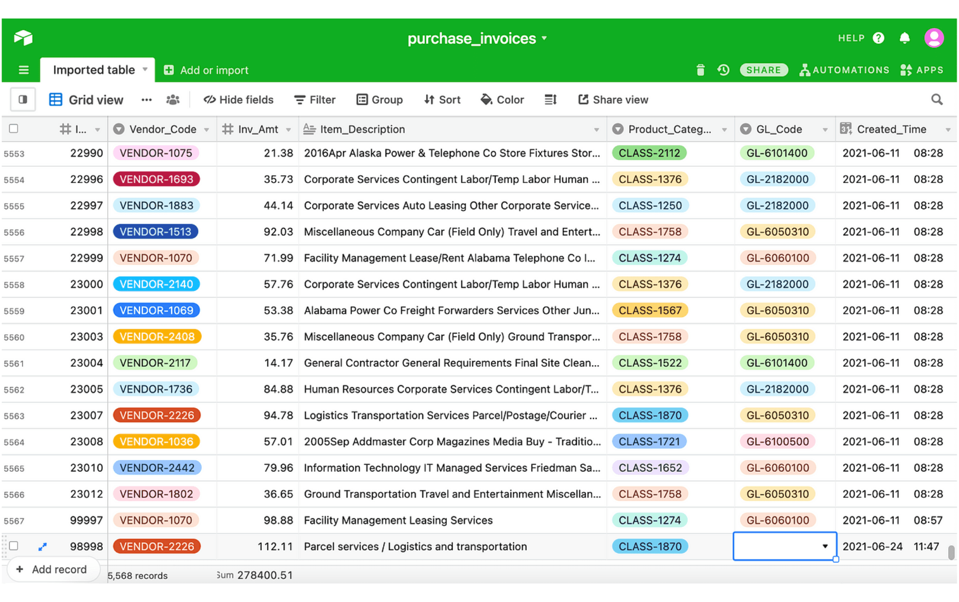  airtable worksheet overview&nbsp;