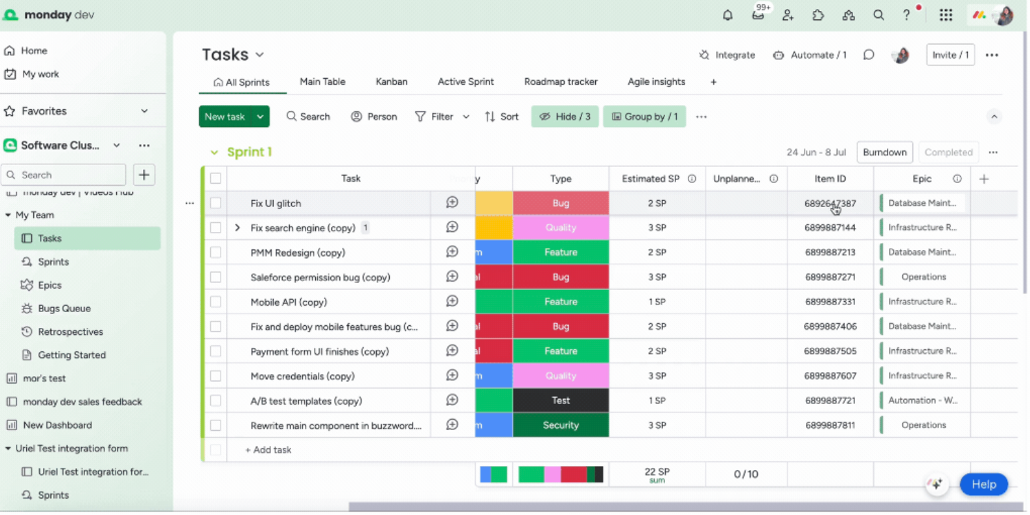 Monday.com is the best cloud-based HR management for flexible workflows