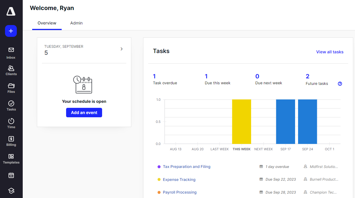 Canopy client workflow management