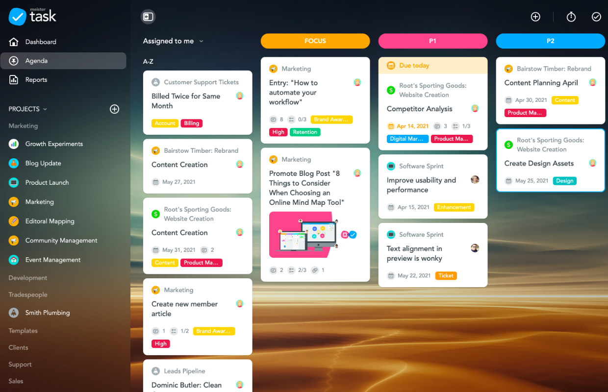 MeisterTask simple shared task lists management tool designed for teams