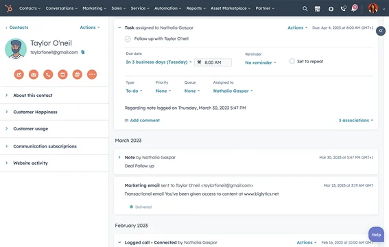 Contact management with Hubspot CRM