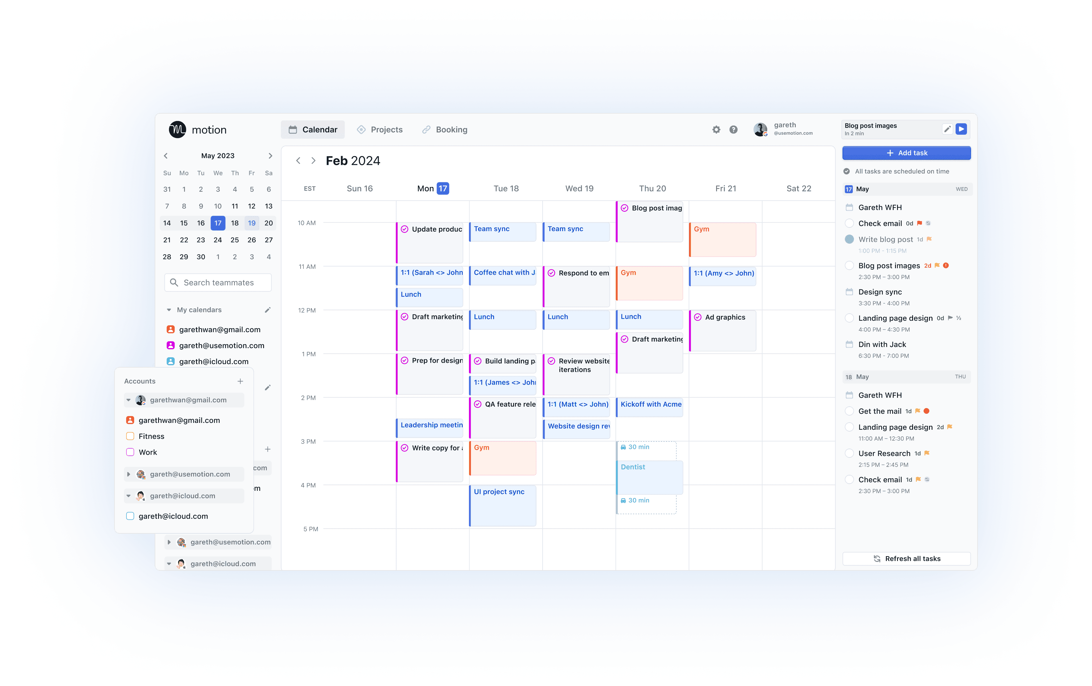 Motion's calendar